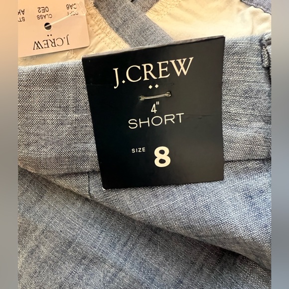 💸2/$25 NWT J. Crew Factory High Waist Blue 100% Cotton Scalloped Shorts size 8 - Picture 4 of 7